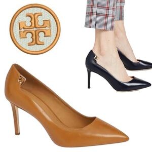 Tory Burch Elizabeth Brown Leather Heels